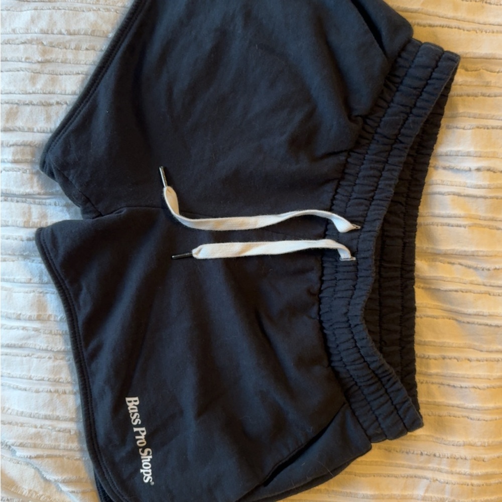 Bass Pro Shops Black Lightweight Shorts Elastic Waist